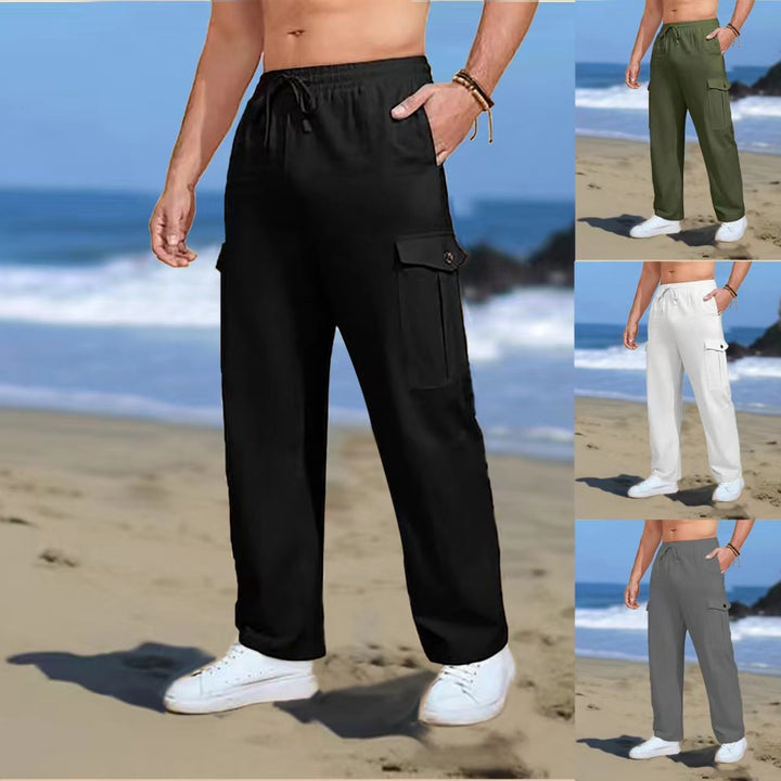 Men's casual cargo pants with elastic waistband and practical side pockets Lisslune