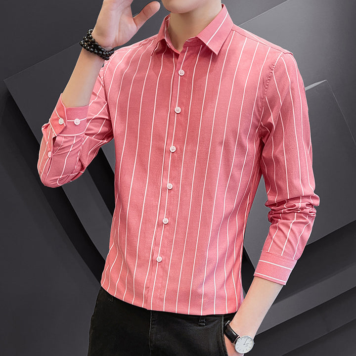 Men's fashionable long-sleeve shirt with stripes Lisslune