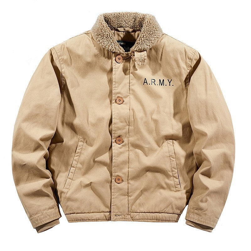 Men's Casual Bomber Jacket with Cozy Fleece Collar Lisslune
