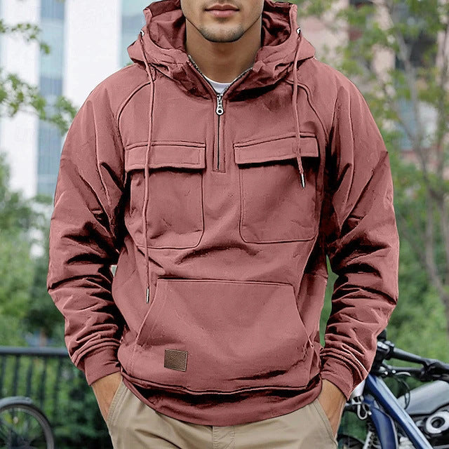 Men's stylish hooded jacket with practical pockets Lisslune