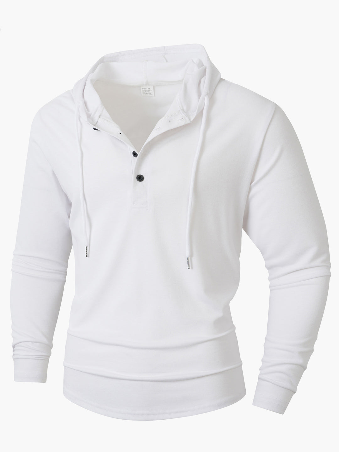 Men's hoodie with buttonable collar and drawstring Lisslune