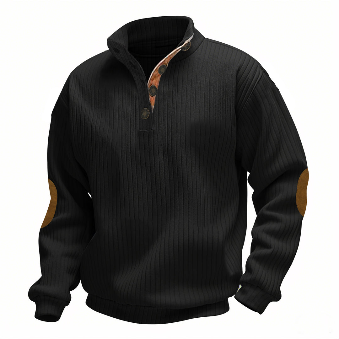 Men's elegant sweater with high-quality stand-up collar and fashionable contrast details Lisslune