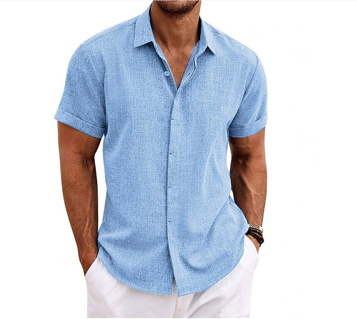 Men's Short-Sleeve Shirt with High-Quality Texture and Modern Cut Lisslune