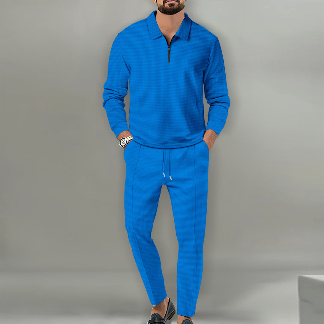 Men's sporty leisure set made of breathable material and modern zipper Lisslune