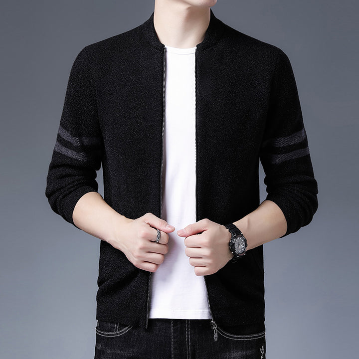 Men's Stylish Cardigan with Classic Zipper and Sporty Design Lisslune