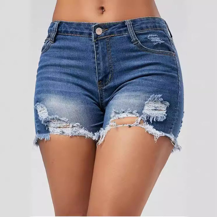Women Destroyed Denim Shorts Lisslune