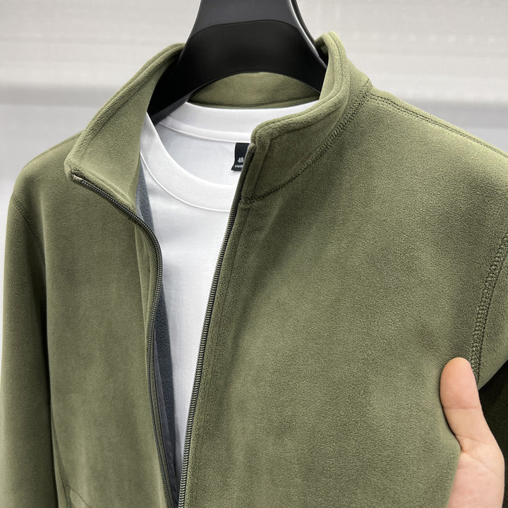 Men's fleece jacket with high collar and practical pockets Lisslune