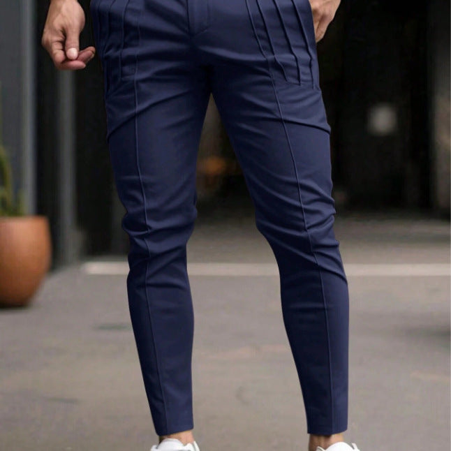 Men's fashionable suit trousers with side pleats and slim fit Lisslune