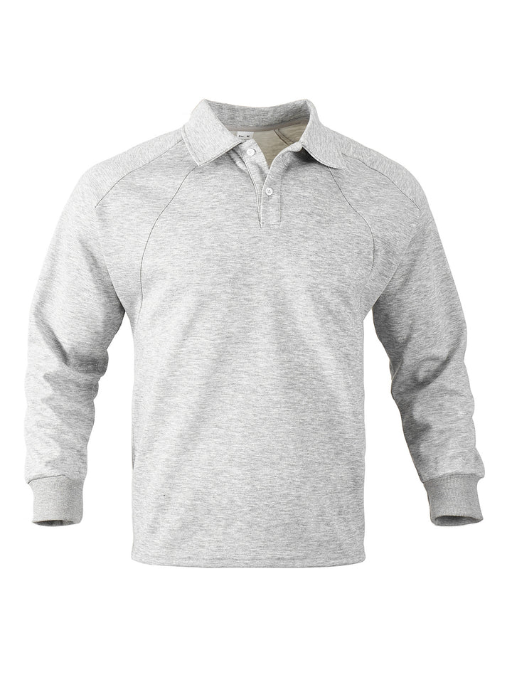 Men's Sporty Long Sleeve Polo Shirt with Modern Structured Design and Comfortable Cuffs Lisslune