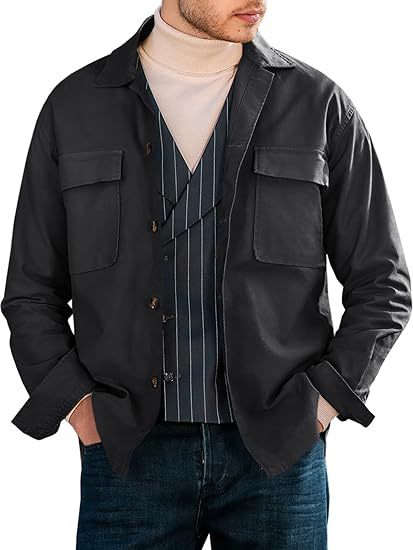 Men's casual utility jacket with practical pockets and modern cut Lisslune