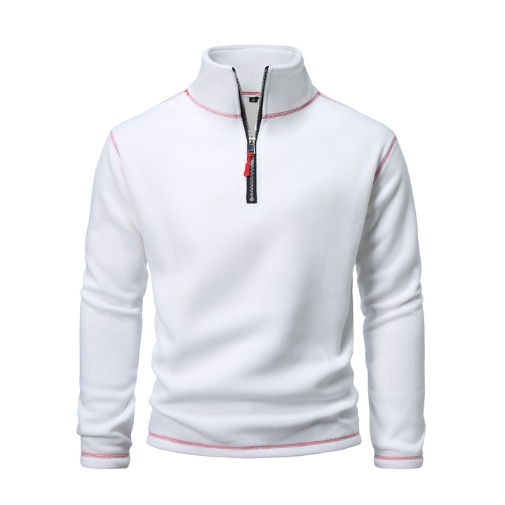 Men's fleece pullover with high collar and half zip Lisslune