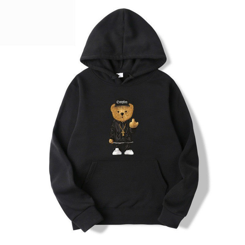 Women’s hoodie with artistic bear design and kangaroo pocket Lisslune
