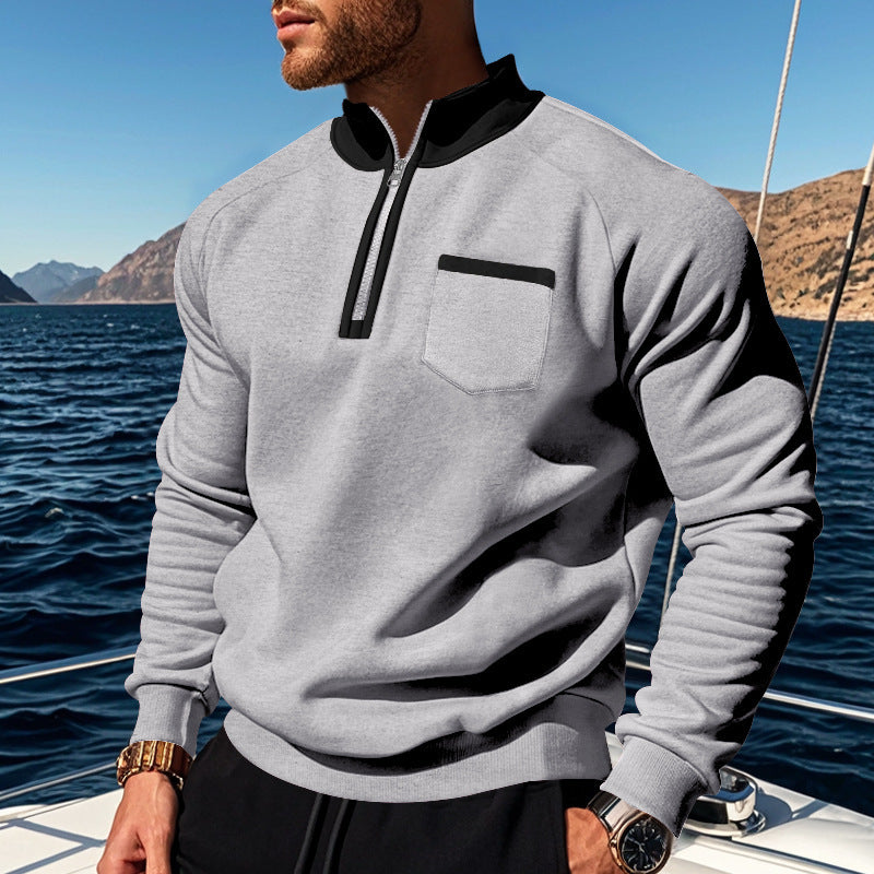 Men's sweatshirt with half zipper and moisture-regulating fabric Lisslune