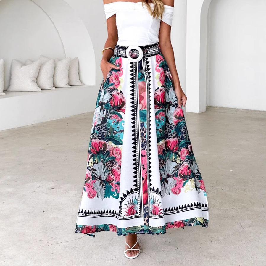 Ladies max skirt with floral pattern Lisslune