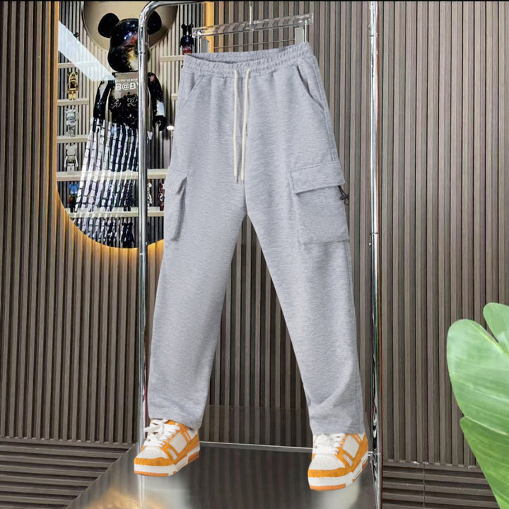 Men's cargo pants with elastic waistband and practical side pockets Lisslune
