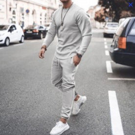 Men's sporty leisure set with long-sleeved outerwear and comfortable joggers Lisslune