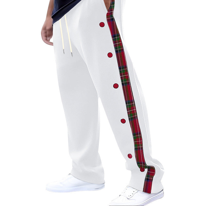 Men's casual cargo pants with snap buttons and trendy pattern Lisslune