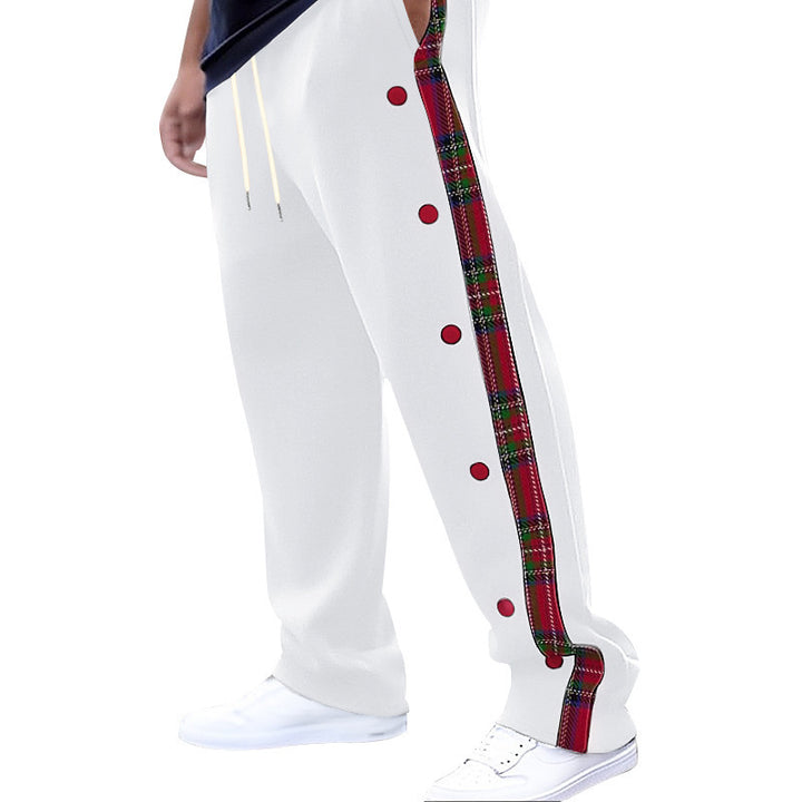 Men's casual cargo pants with snap buttons and trendy pattern Lisslune