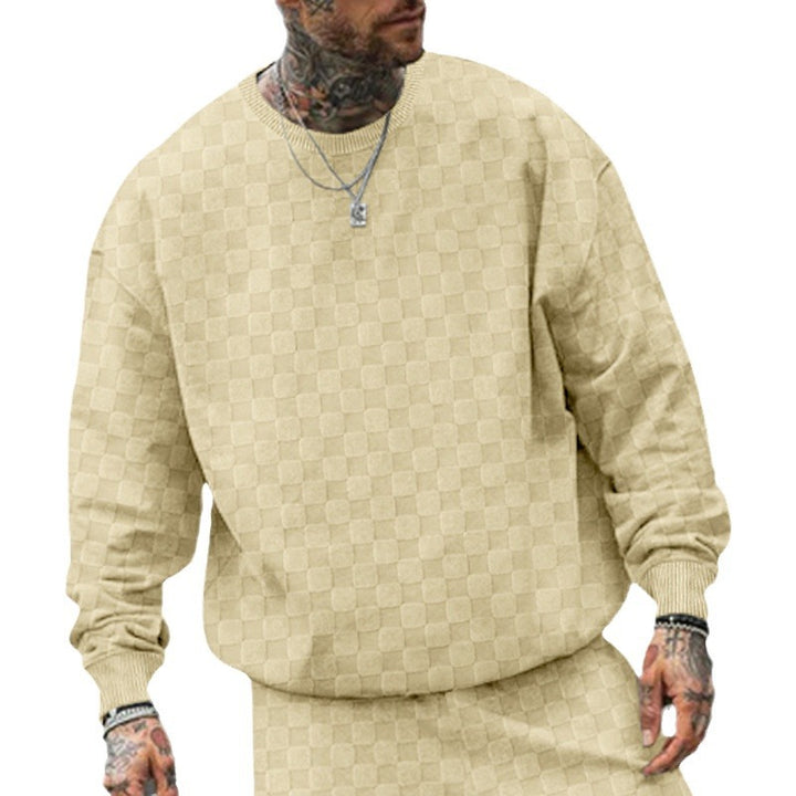Men's Oversized Sweatshirt with Textured Pattern Lisslune