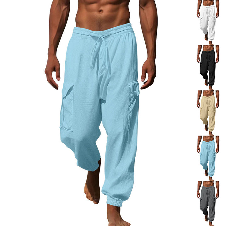 Men's cargo pants with elastic waistband and practical side pockets Lisslune 1760050766