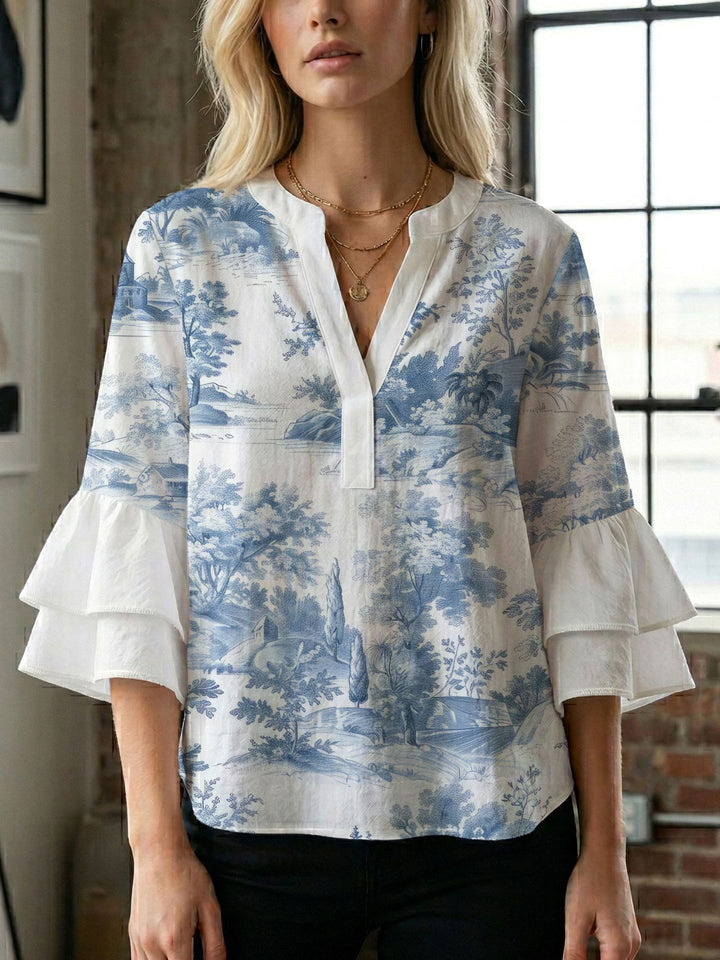Ladies blouse with beautiful floral design Lisslune