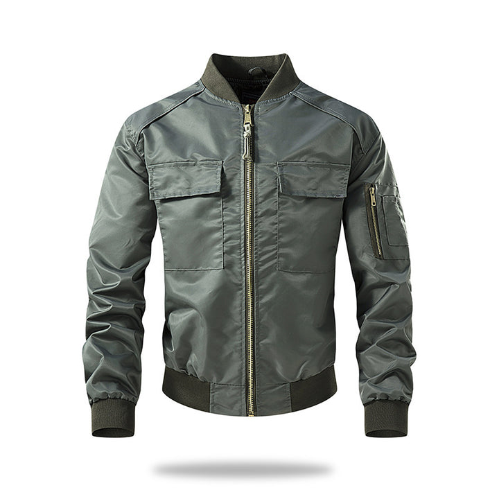 Men's lightweight military jacket with practical zip pockets Lisslune