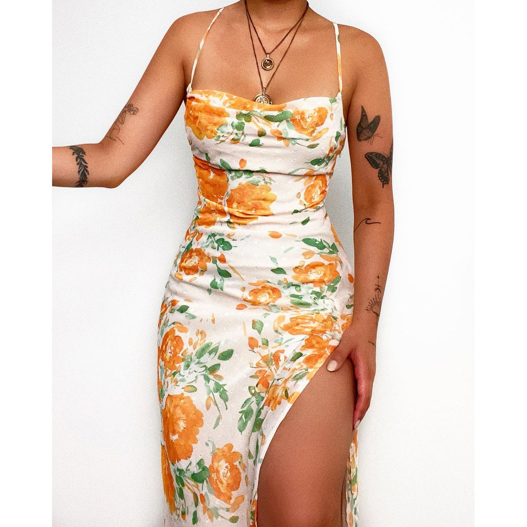 Women's Flower Pattern Maxi Dress Lune London