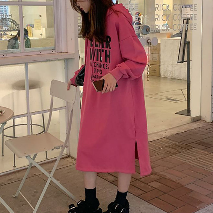 Women's hoodie dress with a casual cut and fashionable graphic design Lisslune