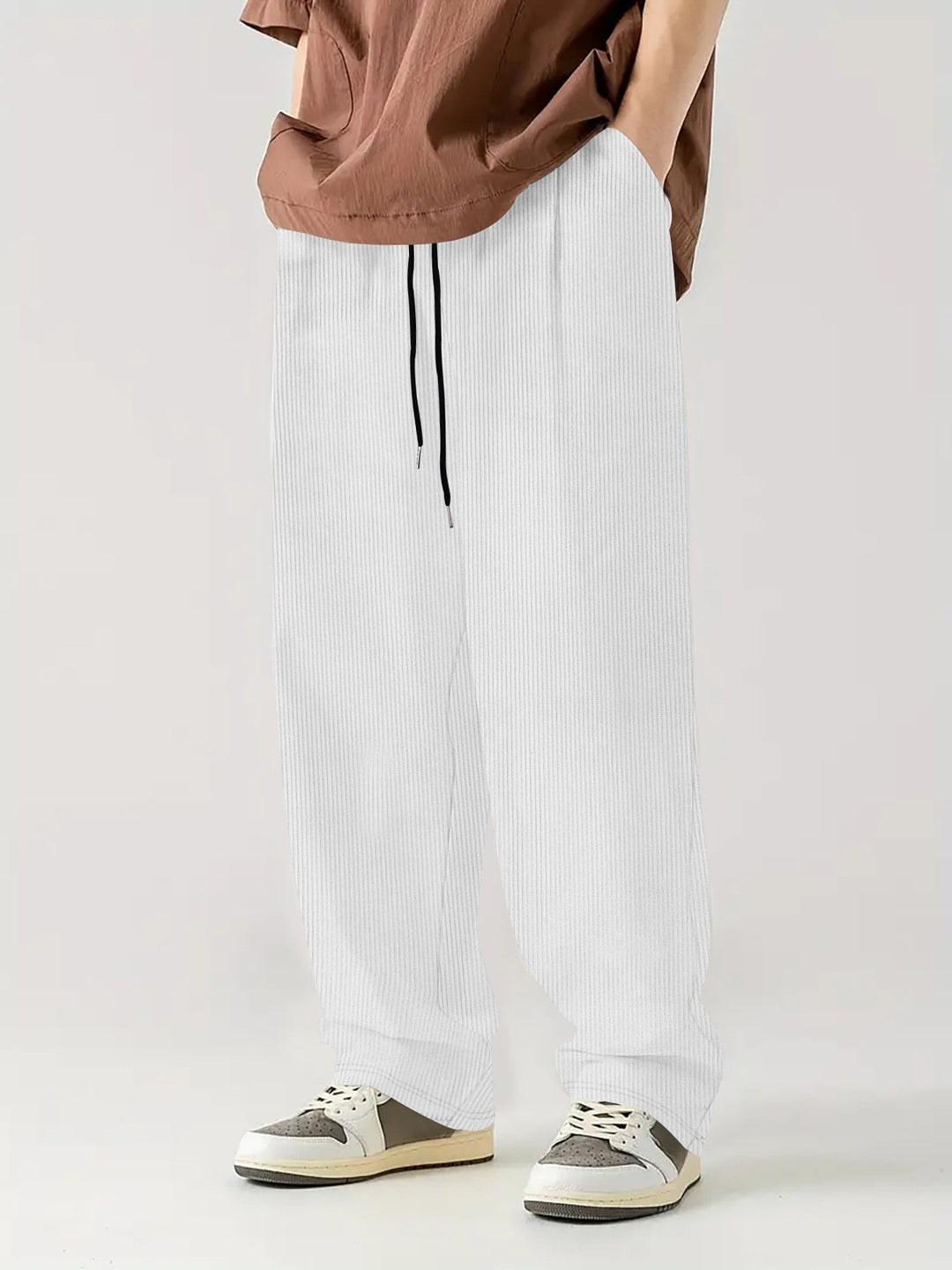 Men's comfortable ribbed pants with elastic waistband Lisslune