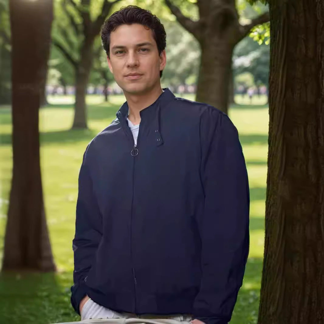 Men's lightweight transitional jacket with high collar and side pockets Lisslune