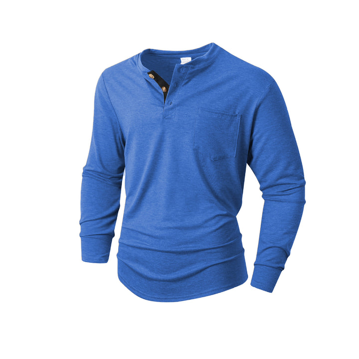Men's long-sleeve shirt with button placket and practical chest pocket Lisslune