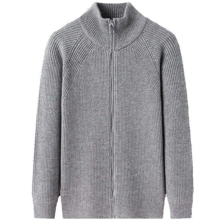 Men's cardigan with high collar and inconspicuous zipper Lisslune