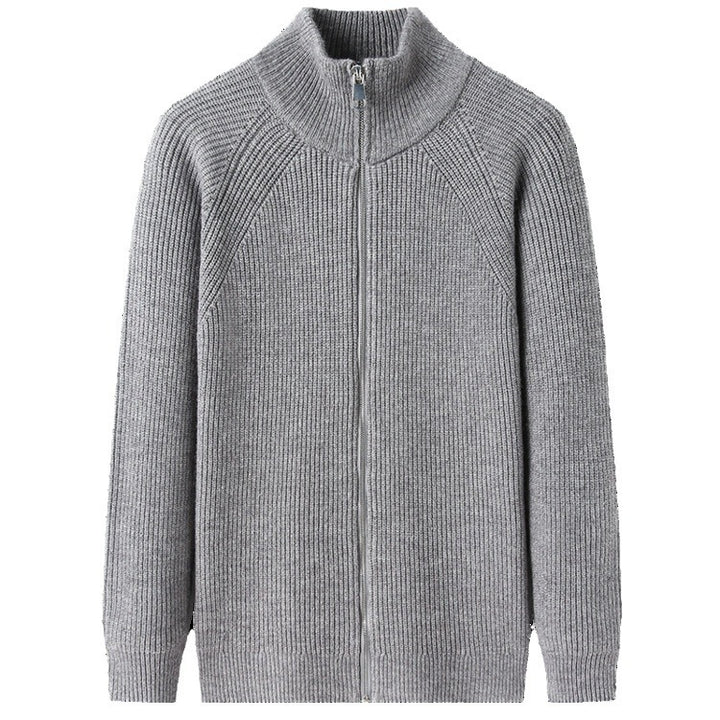 Men's cardigan with high collar and inconspicuous zipper Lisslune