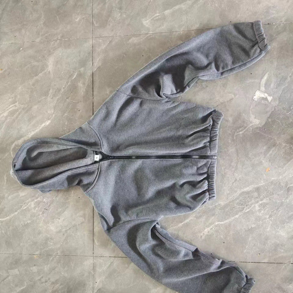 Women's cropped hoodie jacket with full zip and casual fit Lisslune