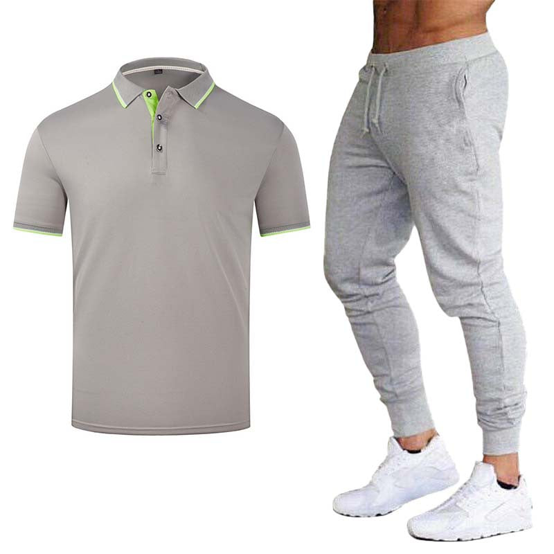 Men's Sports Polo Shirt and Jogging Pants Set Lisslune