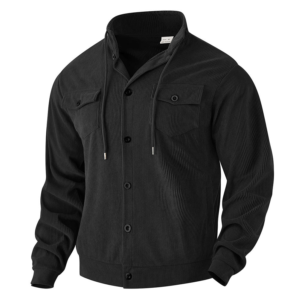 Men's casual shirt jacket with practical pockets and asymmetric collar Lisslune