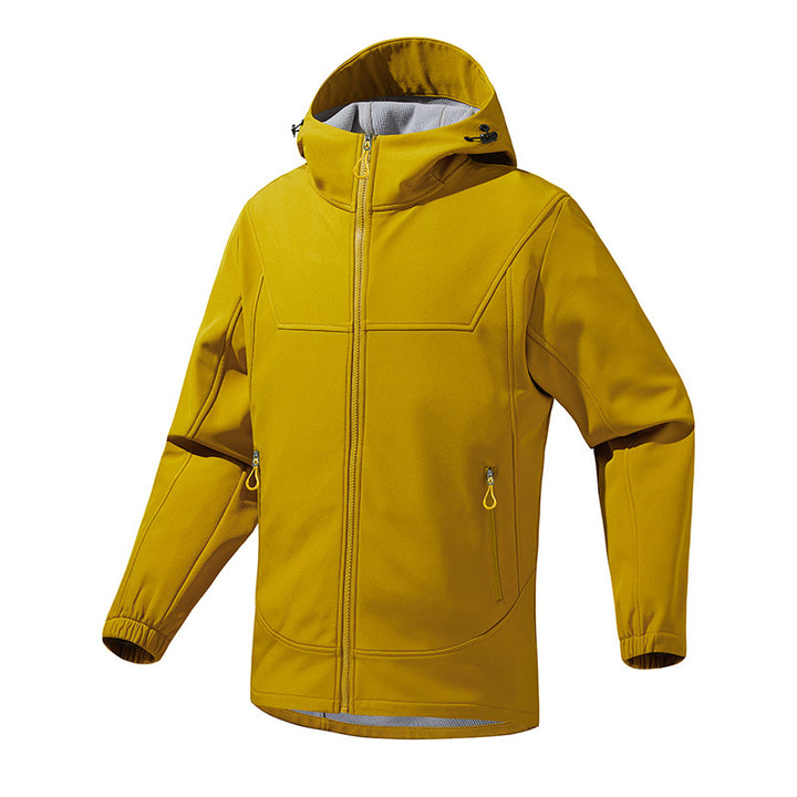 Men's Breathable Softshell Jacket with Adjustable Hood System Lisslune