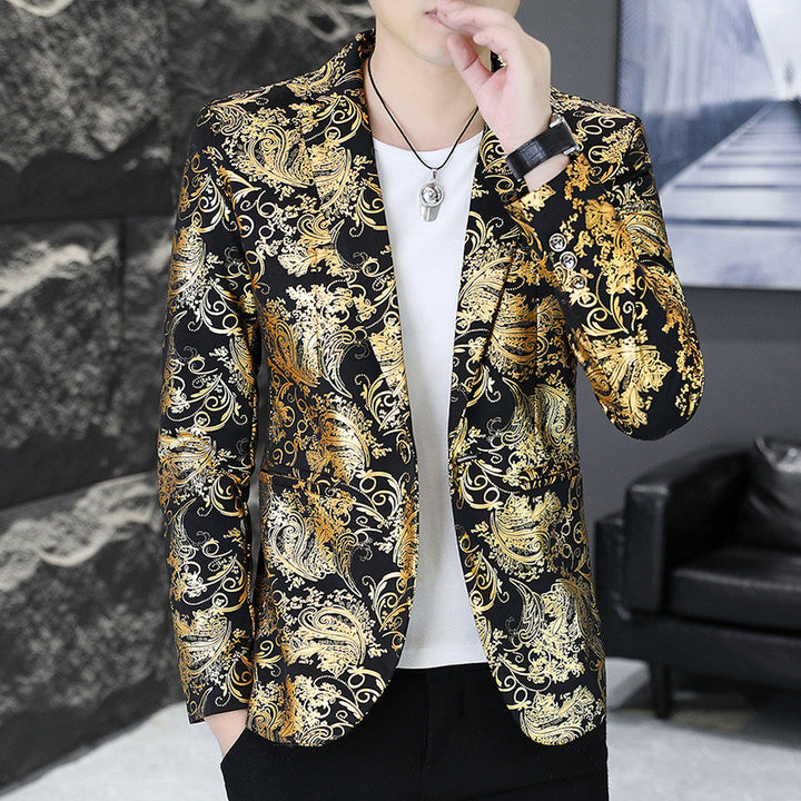 Men's Elegant Jacquard Blazer with Modern Details Lisslune