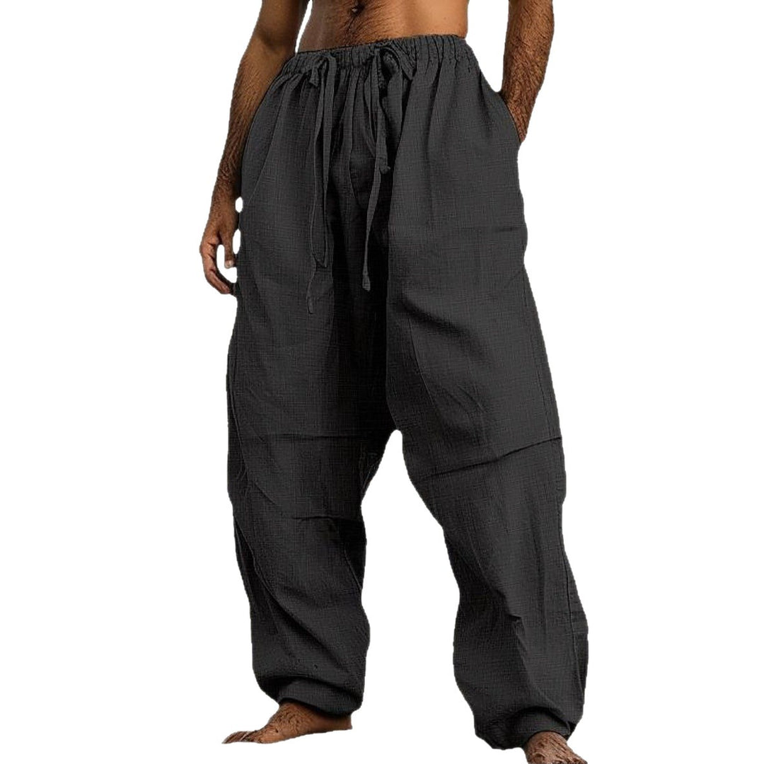 Men's airy linen pants with elastic waistband Lisslune