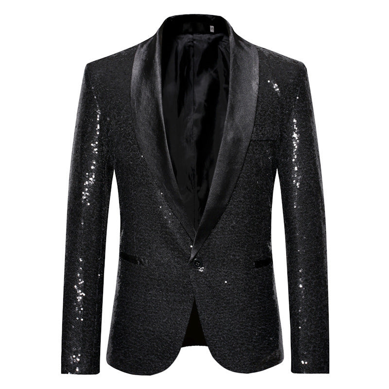 Men's Sequin Blazer with Elegant Lapel and Slim Fit Cut Lisslune