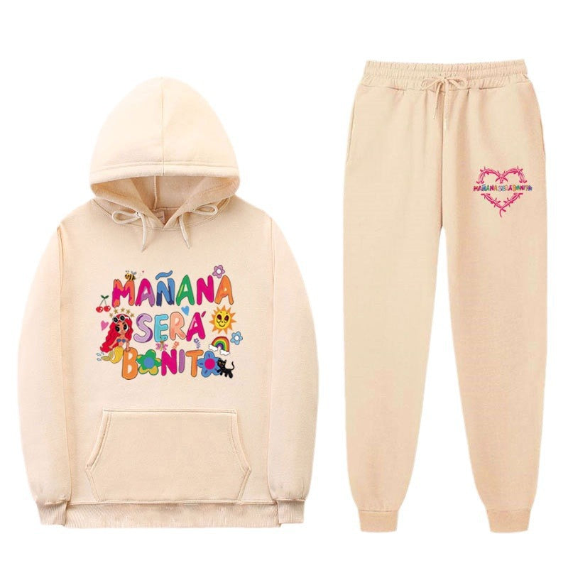 Women's Sweatshirt and Jogging Pants Set with Colorful Print Lisslune