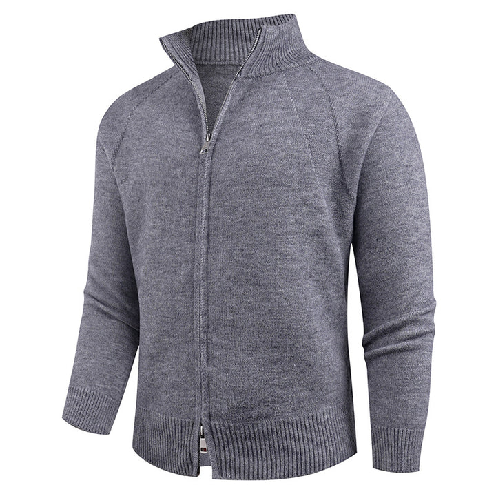 Men's high-quality cardigan with modern zipper and raised collar Lisslune