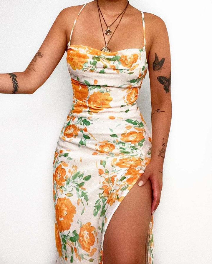 Women's Flower Pattern Maxi Dress Lune London