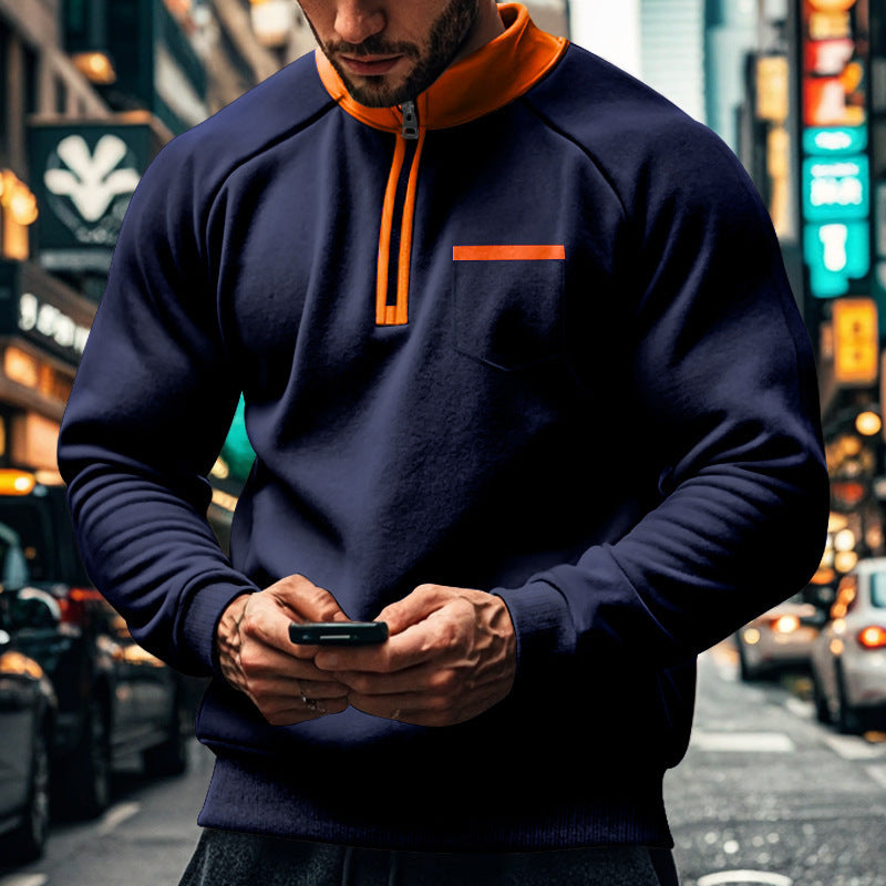 Men's functional pullover with short zip Lisslune