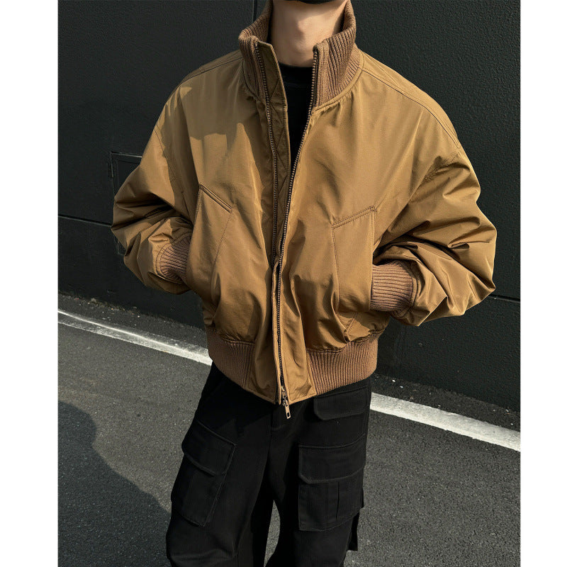 Men's casual bomber jacket with high collar and practical pockets Lisslune