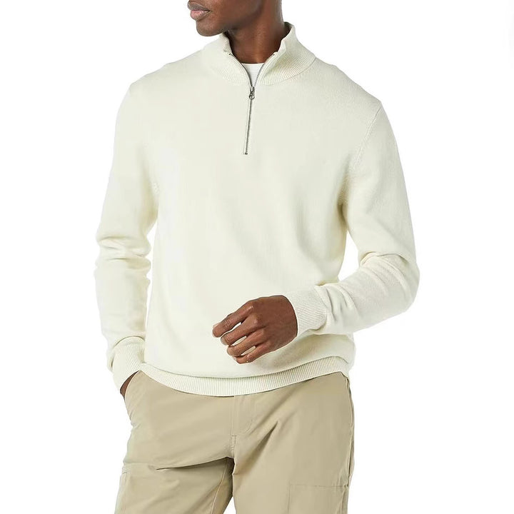 Men's elegant turtleneck sweater with full-length zipper Lisslune