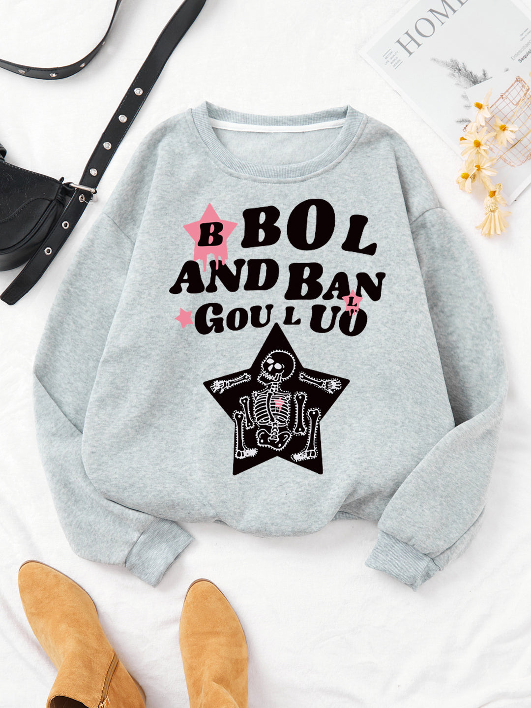 Women's casual sweatshirt with creative skeleton design Lisslune
