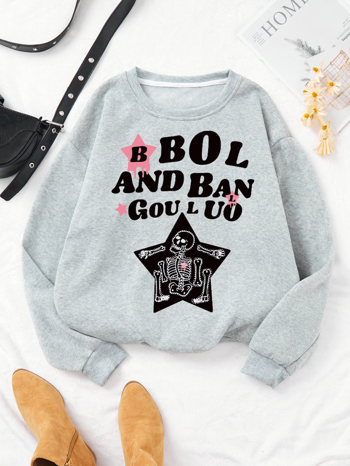 Women's casual sweatshirt with creative skeleton design Lisslune