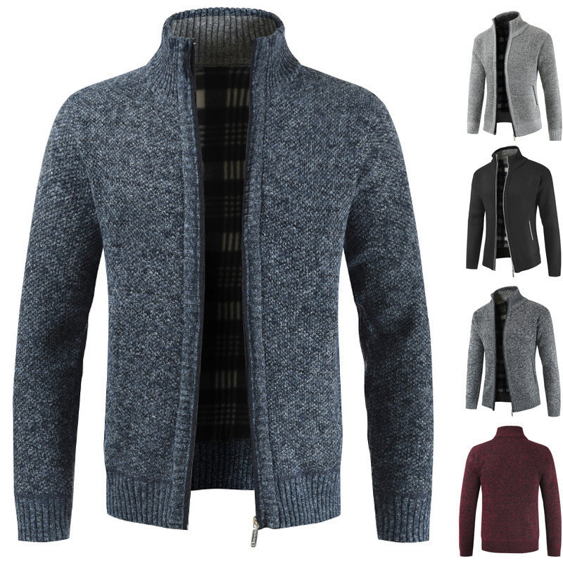 Men's cardigan with high collar and side pockets Lisslune