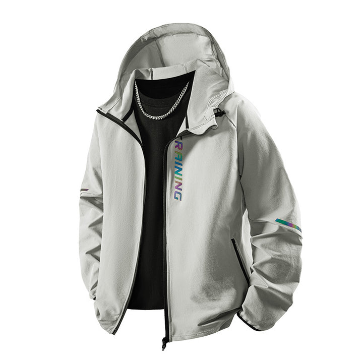 Men's functional sports jacket with water-repellent coating and adjustable hood Lisslune
